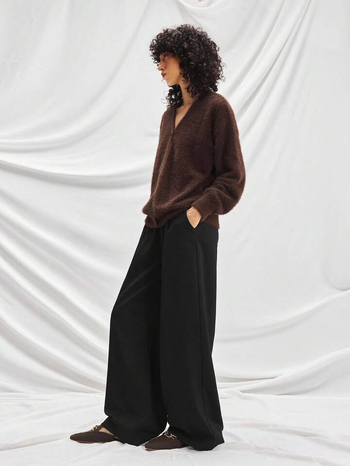 CM-SHS616337 Women Trendy Seoul Style Square Toe Woven Backstrap Slingback Flats - Mocha Brown