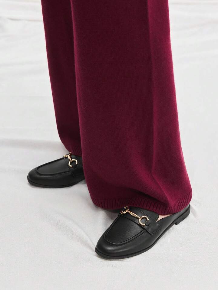 CM-SHS835238 Women Trendy Seoul Style Round Toe Flat Shoes - Black