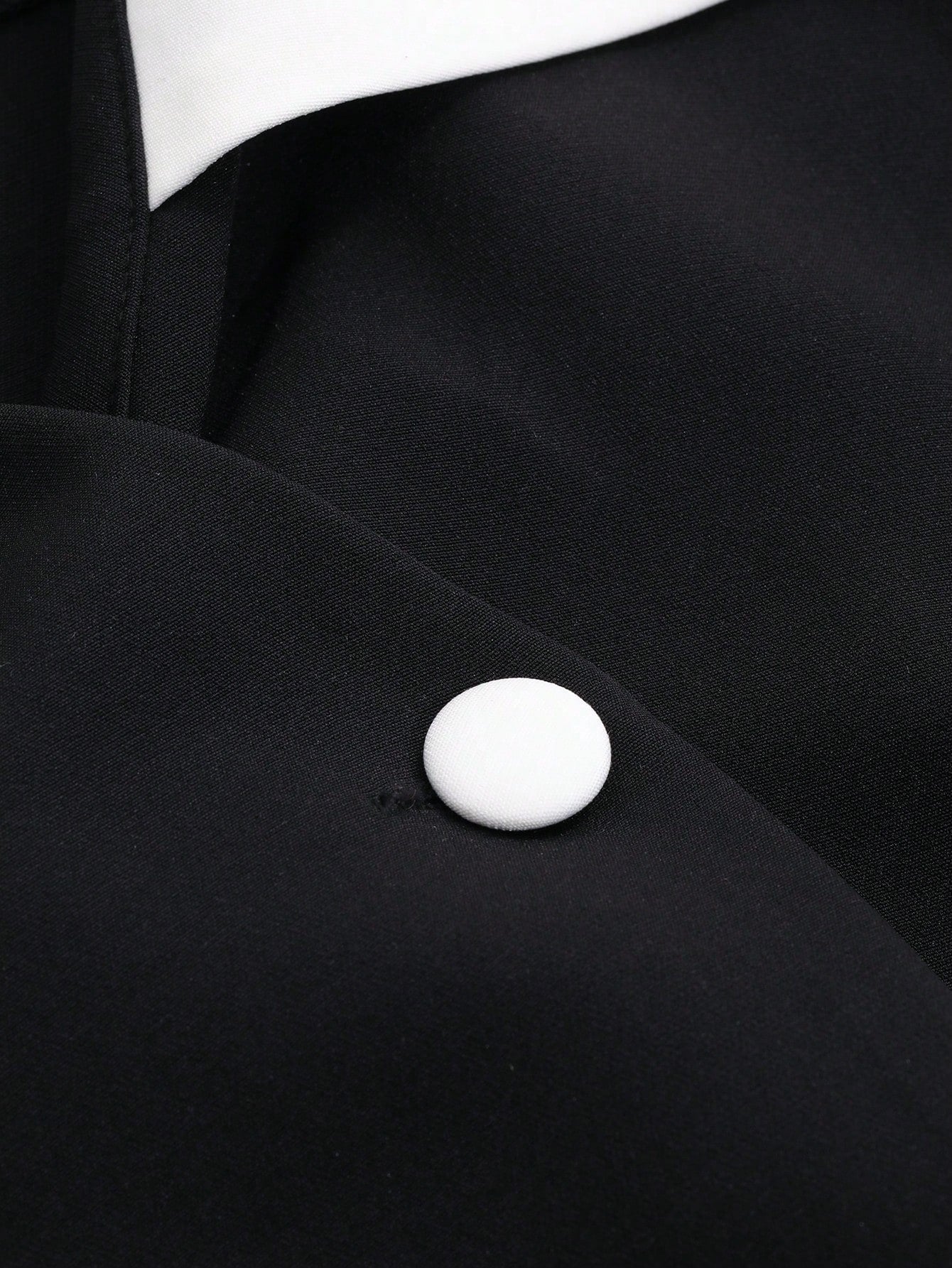 CM-DS212807 Women Elegant Seoul Style Color Block Collar Double Breasted Long Sleeve Dress