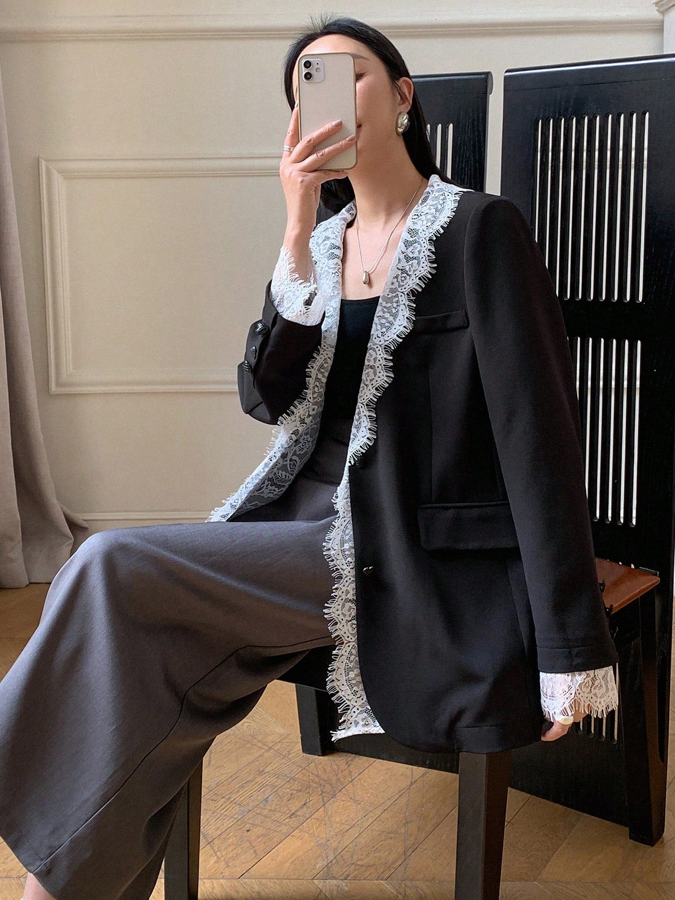 loose lace blazer
