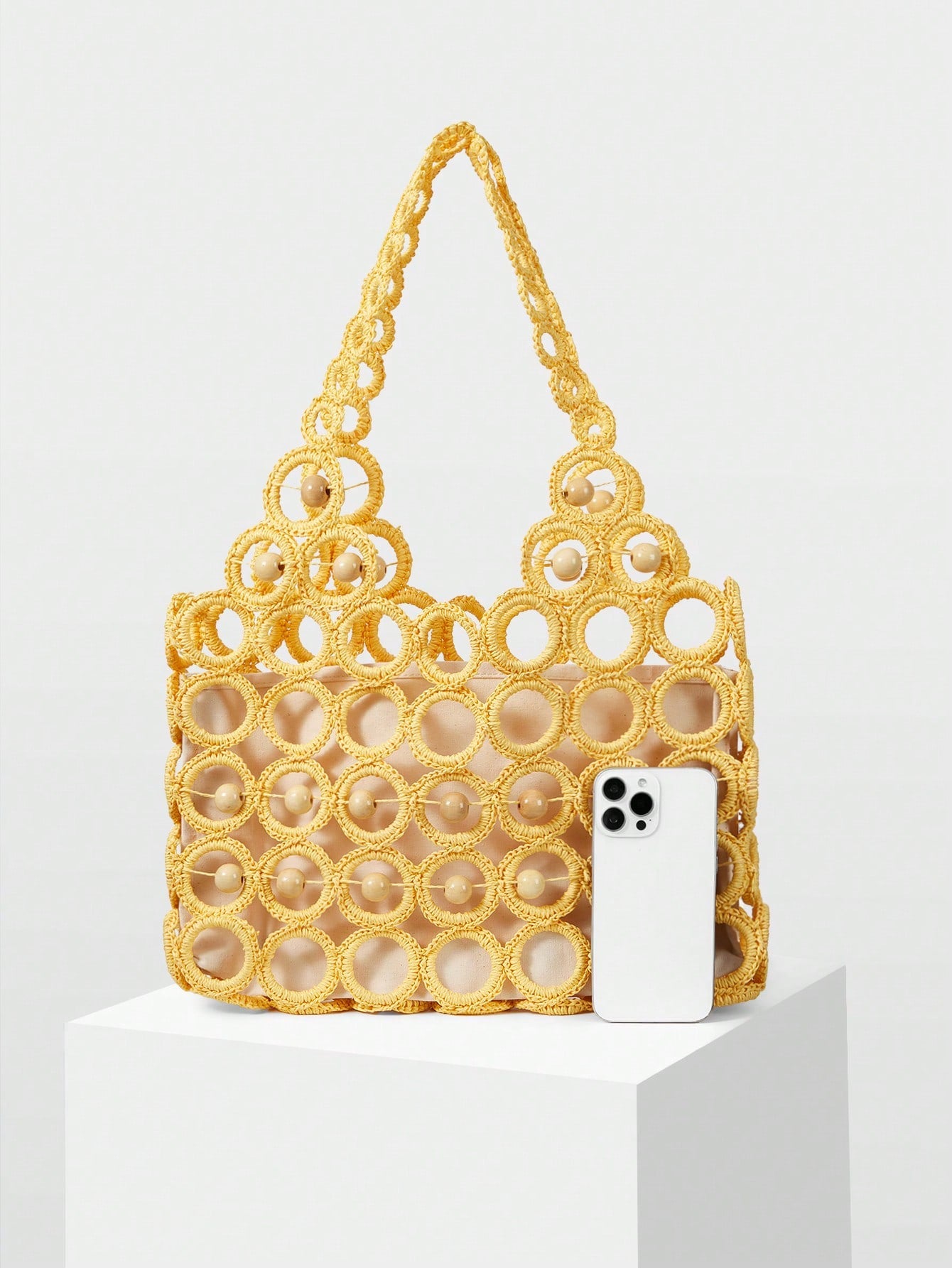 CM-BGS279909 Women Trendy Seoul Style Double Handle Shoulder Bag - Yellow