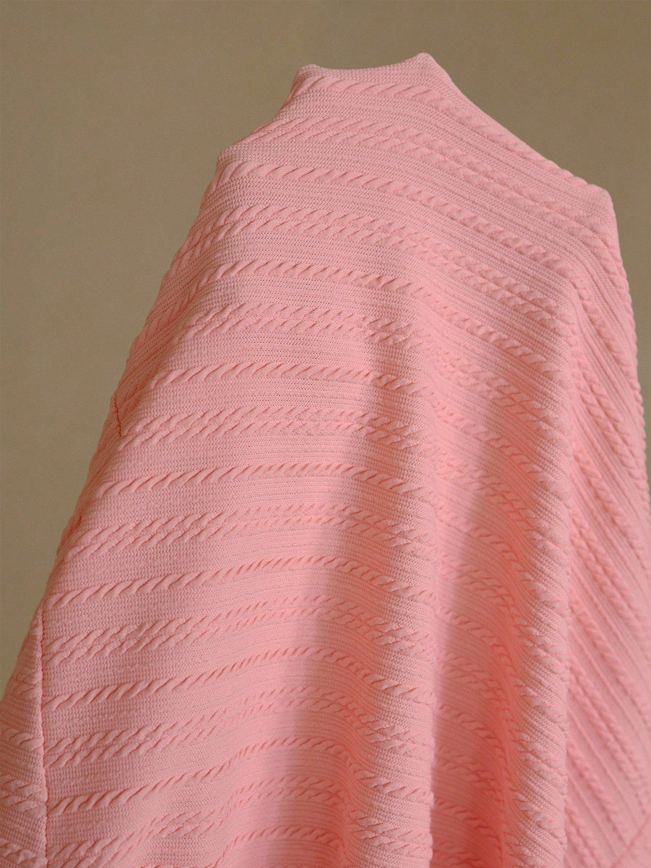 CM-TS288212 Women Elegant Seoul Style Collar Neckline Short Sleeve Metal Bow DetailTextured Knit Peplum Blouse - Pink