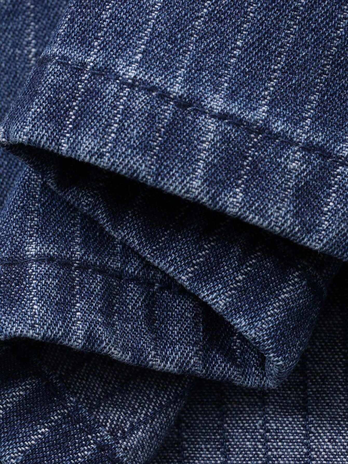 CM-SS445244 Women Casual Seoul Style Striped Collar Short Jacket With Straight Leg Denim Pants - Set