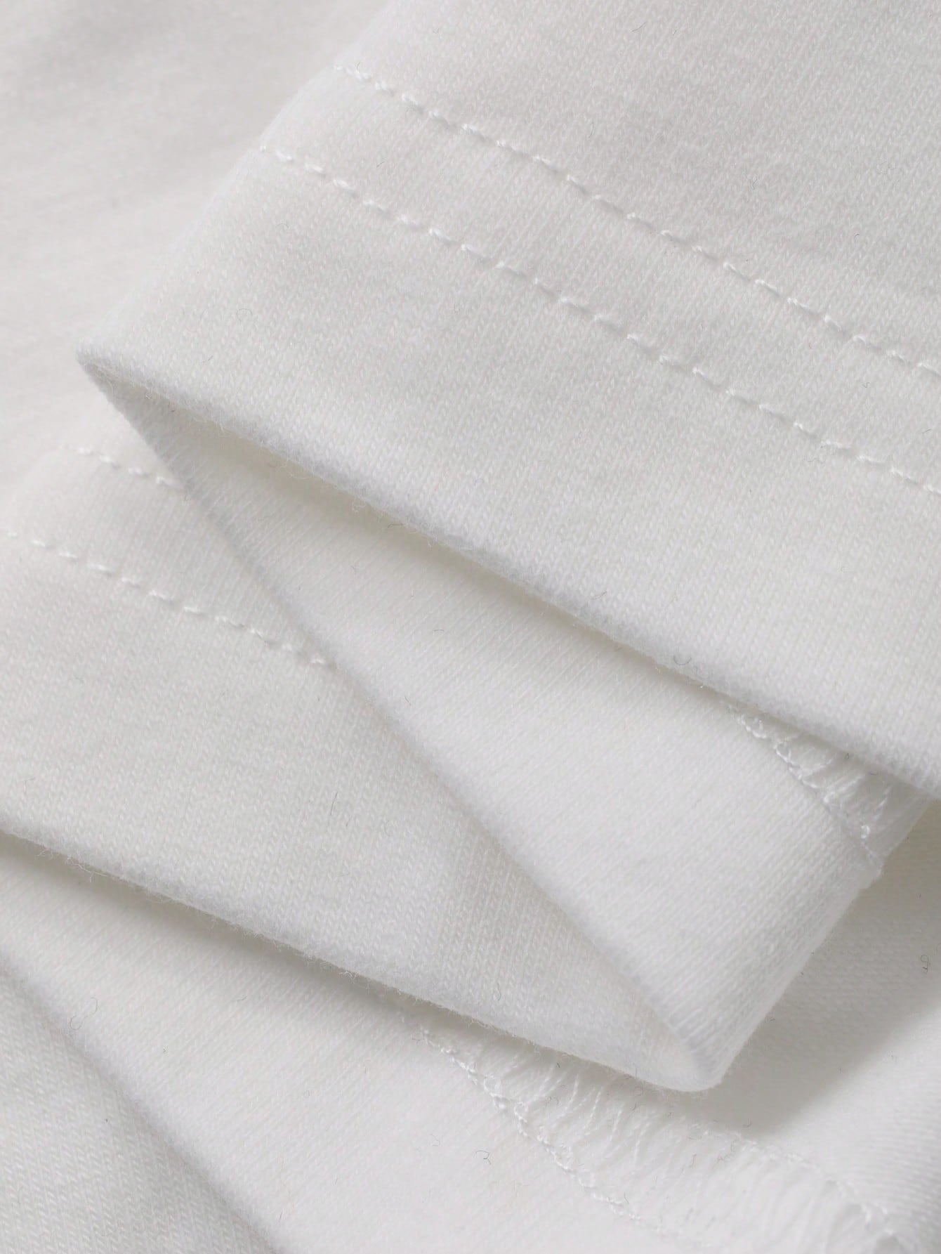 CM-TS816638 Women Casual Seoul Style Contrast Collar Half Sleeve Lace Patchwork Loose T-Shirt - White