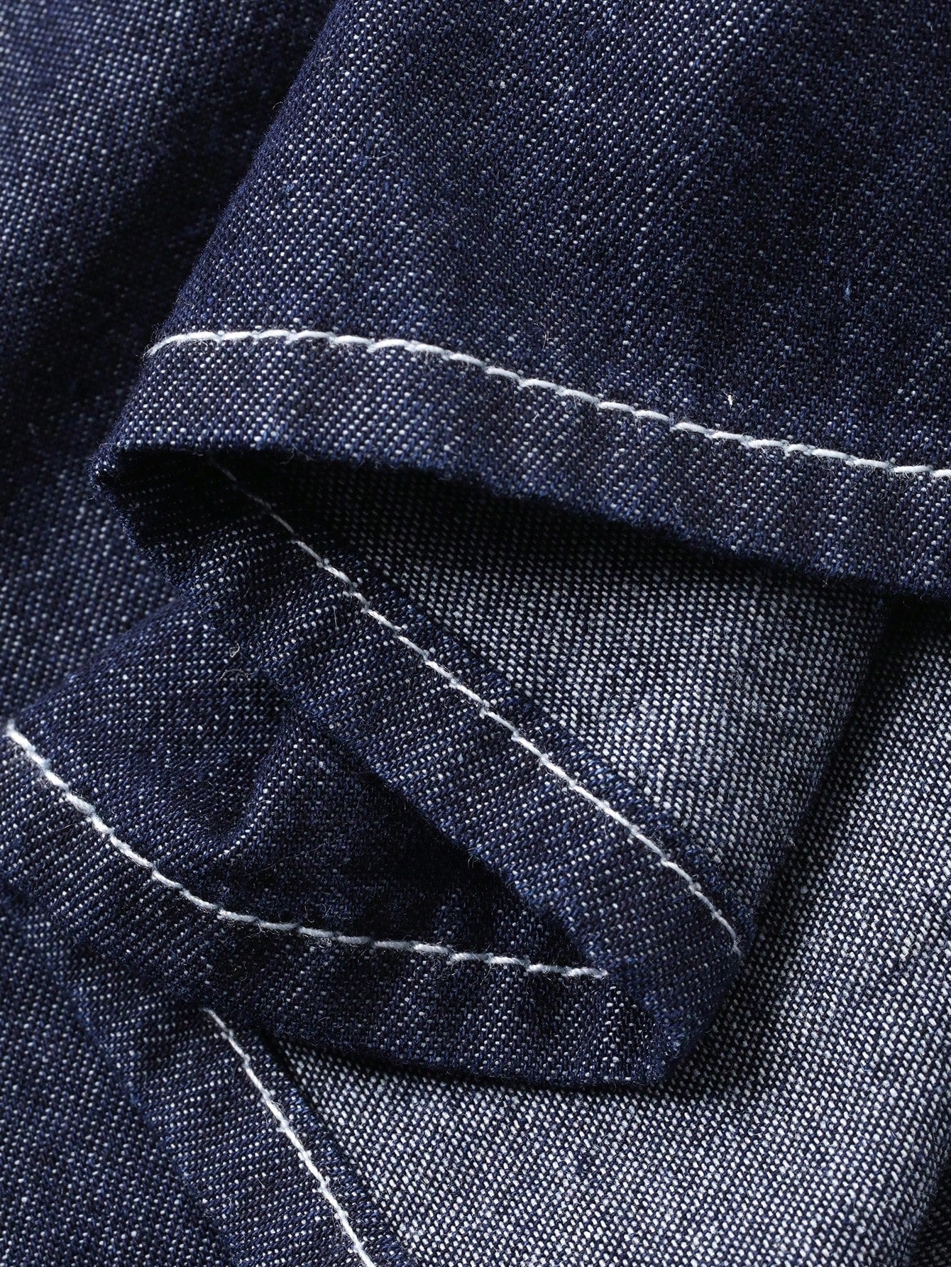 CM-DS030927 Women Casual Seoul Style Collar Neckline Long Sleeve Belted High Waist A-Line Denim Dress - Blue