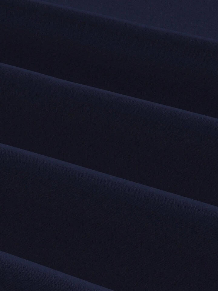 CM-BS776837 Women Casual Seoul Style High Waist Linen-Like Tie Waist Wide Leg Pants - Navy Blue