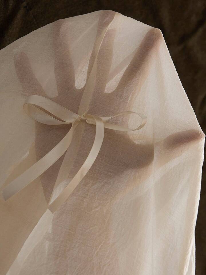 CM-TS342312 Women Elegant Seoul Style Bow Back Sleeveless Loose Splicing Fairy Blouse - Beige