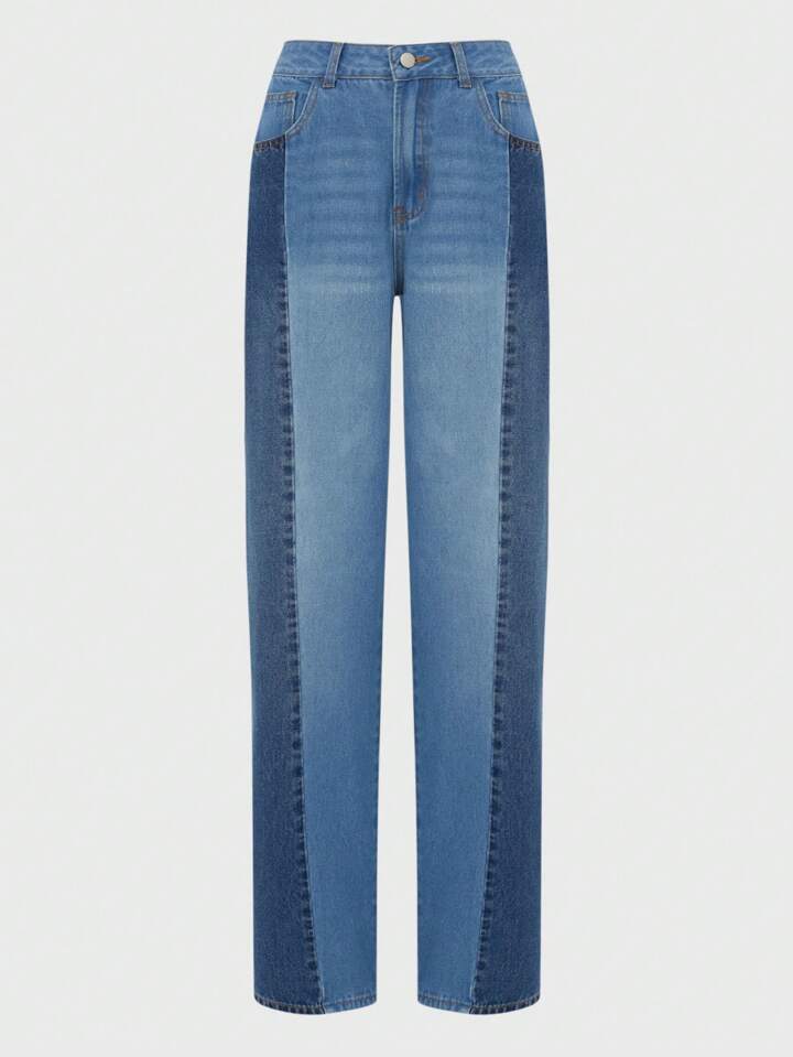 CM-BS913187 Women Casual Seoul Style Medium Wash High Waist Multi-Color Straight Leg Denim Pants