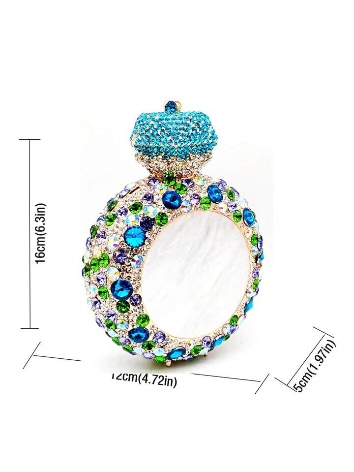 CM-BGS212028 Women Elegant Seoul Style Mini Novelty Diamond Ring Crystal Clutch - Gold