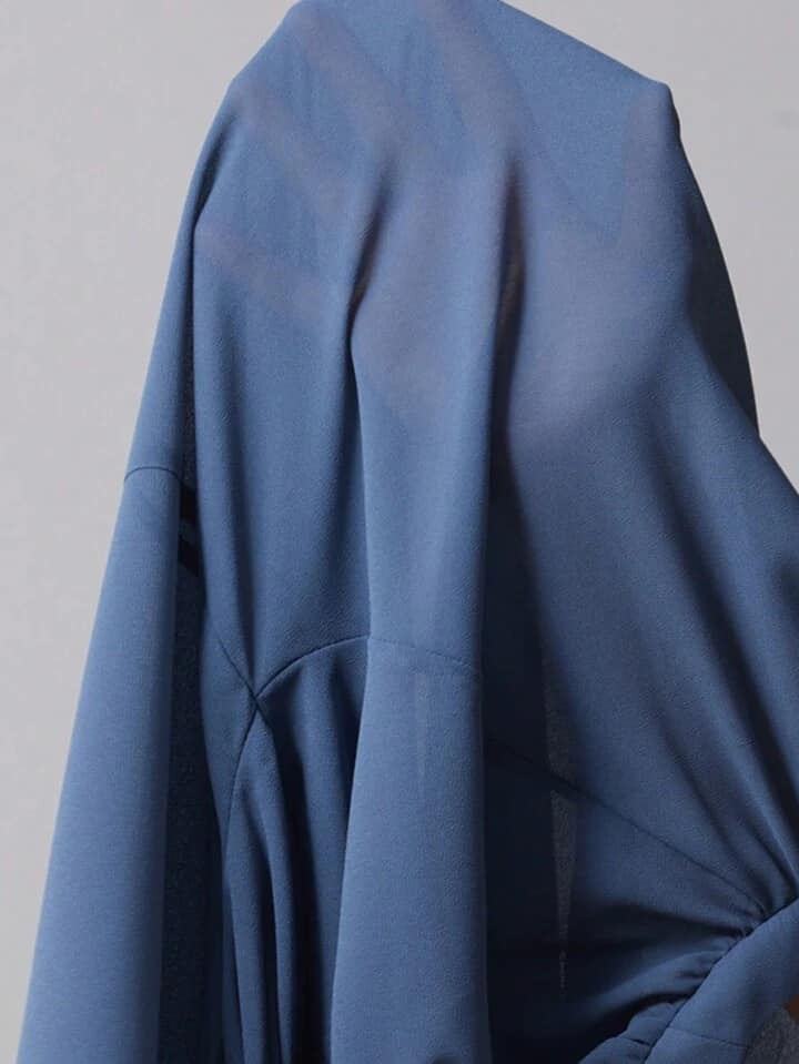 CM-TS545045 Women Elegant Seoul Style Chiffon Sheer Ruffle Sleeve Stand Collar Long Sleeve Blouse