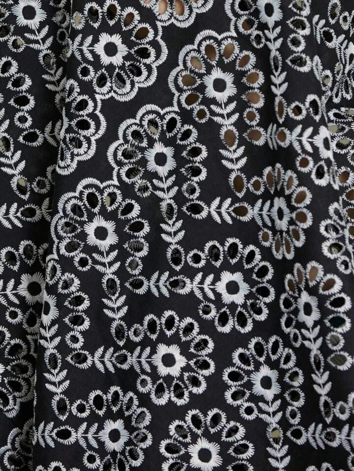 CM-TS999170 Women Trendy Bohemian Style Embroidered Self-Tie Waist V-Neck Lantern Sleeve Blouse