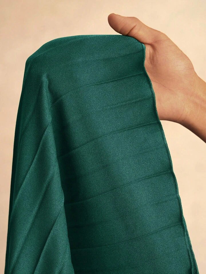 CM-BS879466 Women Elegant Seoul Style Elastic Waist Pleated Extra-Long Wide-Leg Pants - Dark Green