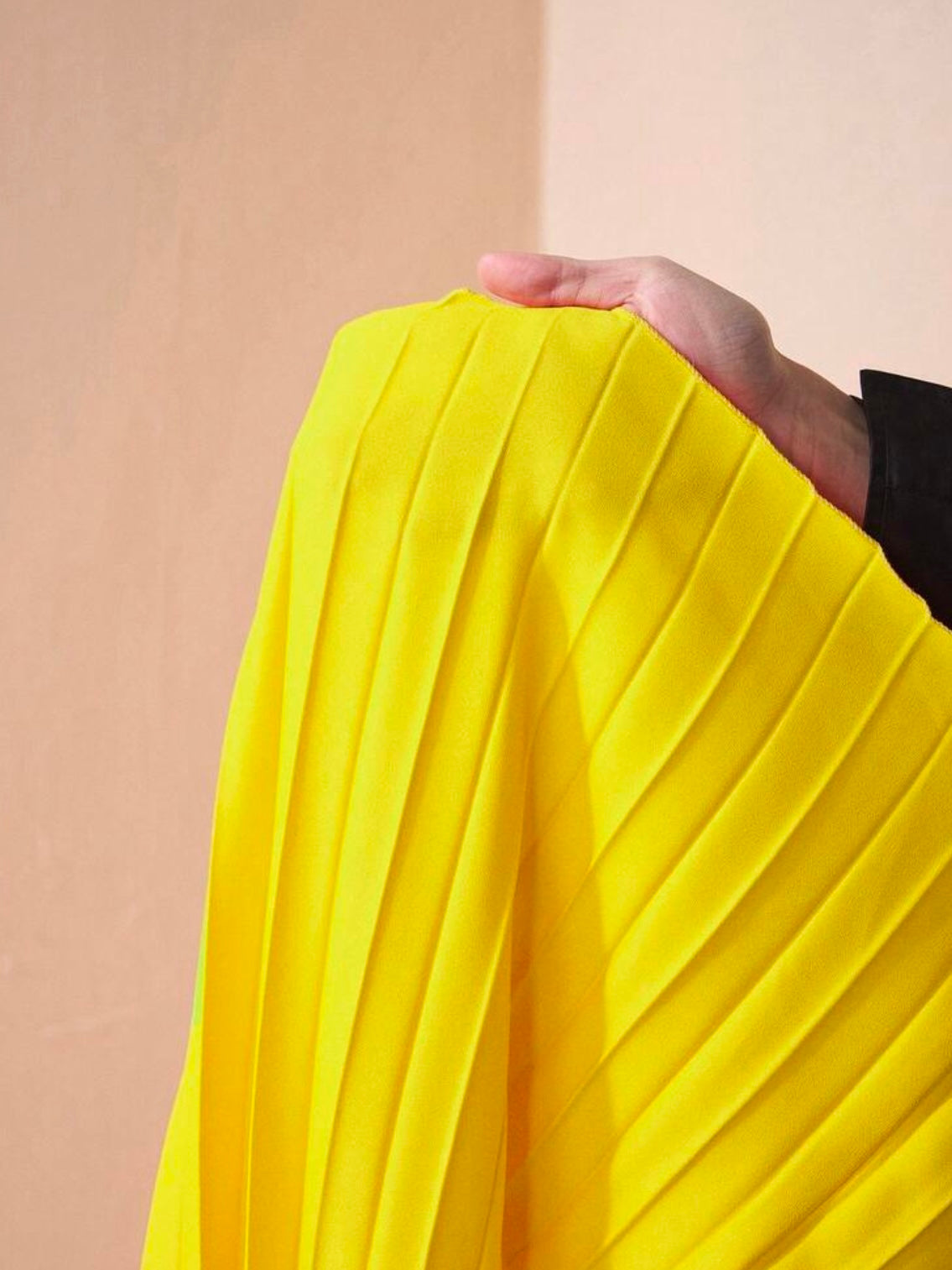 CM-BS848167 Women Trendy Bohemian Style Elastic Waist Pleated Large Hem Extra Long Wide Leg Pants - Yellow