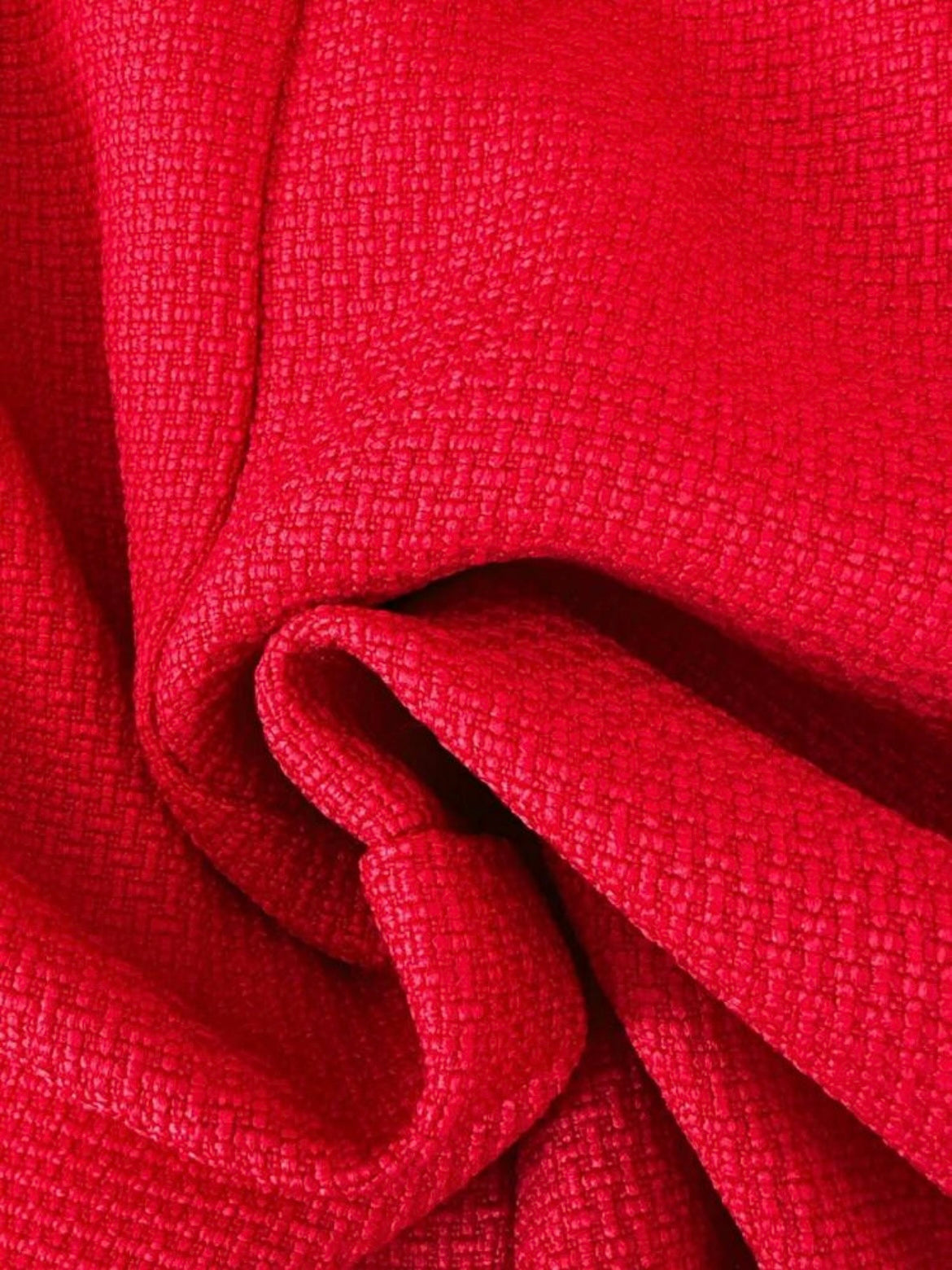 CM-CS061171 Women Casual Seoul Style Long Sleeve Textured Fabric Short Jacket - Red