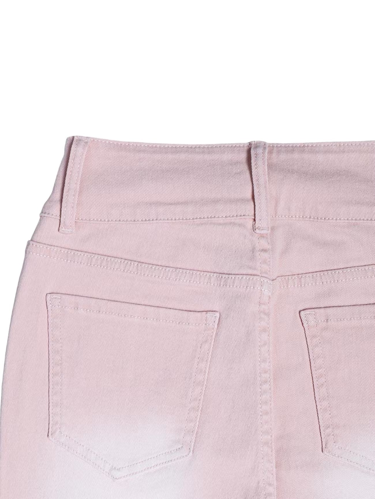 CM-BT754634 Women Casual Seoul Style High-Waisted Double Button Slim Fit Flare Jeans - Pink
