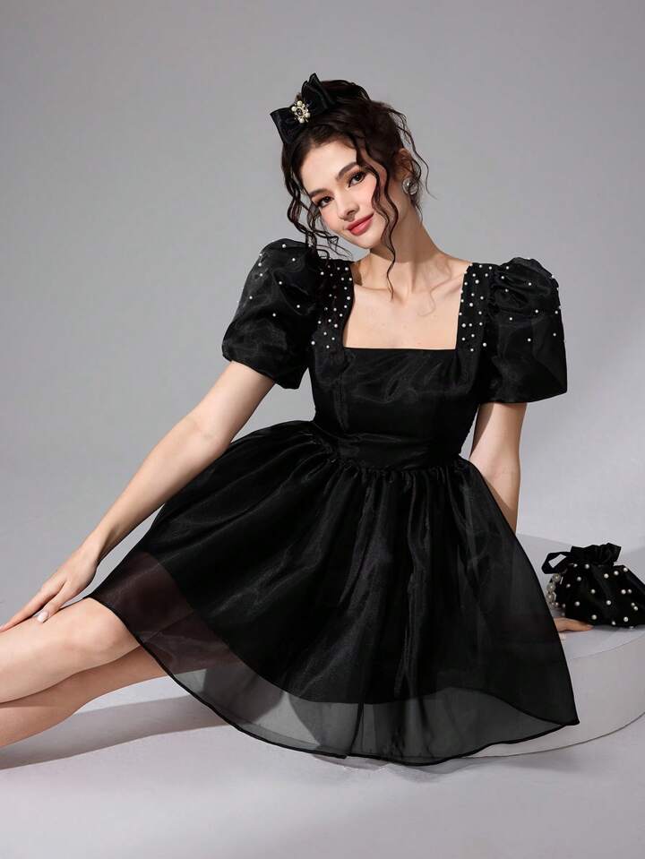 CM-DS577797 Women Elegant Seoul Style Square Neck Puff Sleeve High Wai Carry Me PH CM-DS577797 Women Elegant Seoul Style Square Neck Puff Sleeve High Wai Carry Me PH