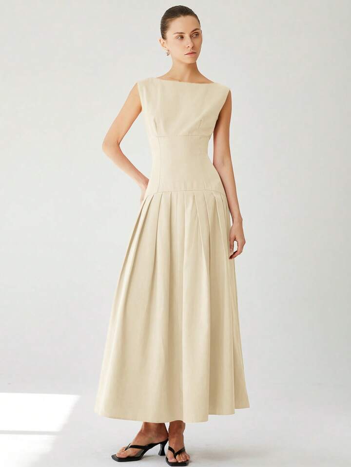CM-DS726755 Women Elegant Seoul Style Sleeveless Cinched Waist Low Wai   Carry Me PH