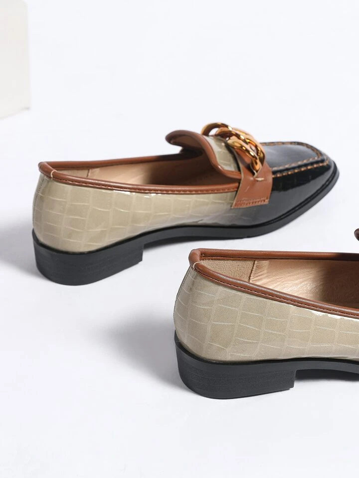 CM-SHS388115 Women Trendy Seoul Style Flat Loafers Slip-On Shoes With Soft Sole - Black