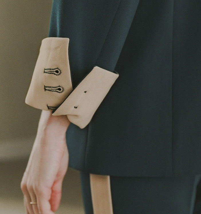 CM-SY081092 Women Elegant Seoul Style Lapel Neckline Double Breasted Long Sleeve Blazer With Suit Pants - Set (Available in 2 colors)