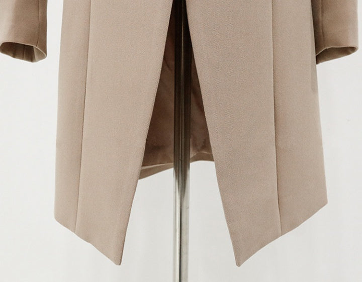 CM-SY013328 Women Elegant Seoul Style One Button Long Sleeve Belted Blazer With Suit Pants - Set