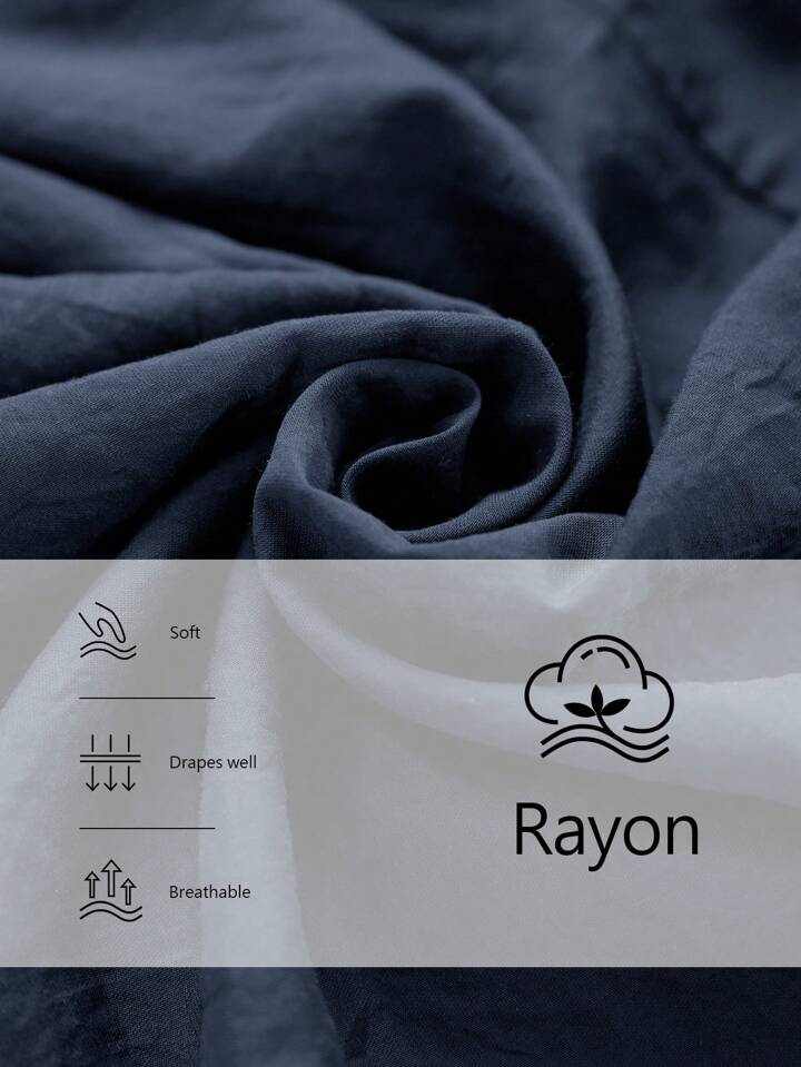 CM-BS625781 Women Trendy Bohemian Style Mid Waist Pleated Loose Lightweight Wide Leg Trousers - Navy Blue