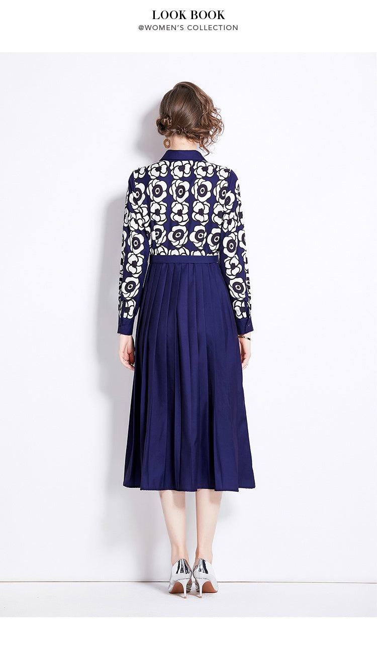 CM-DY000588 Women Elegant European Style Long Sleeve Single-Breasted Dress