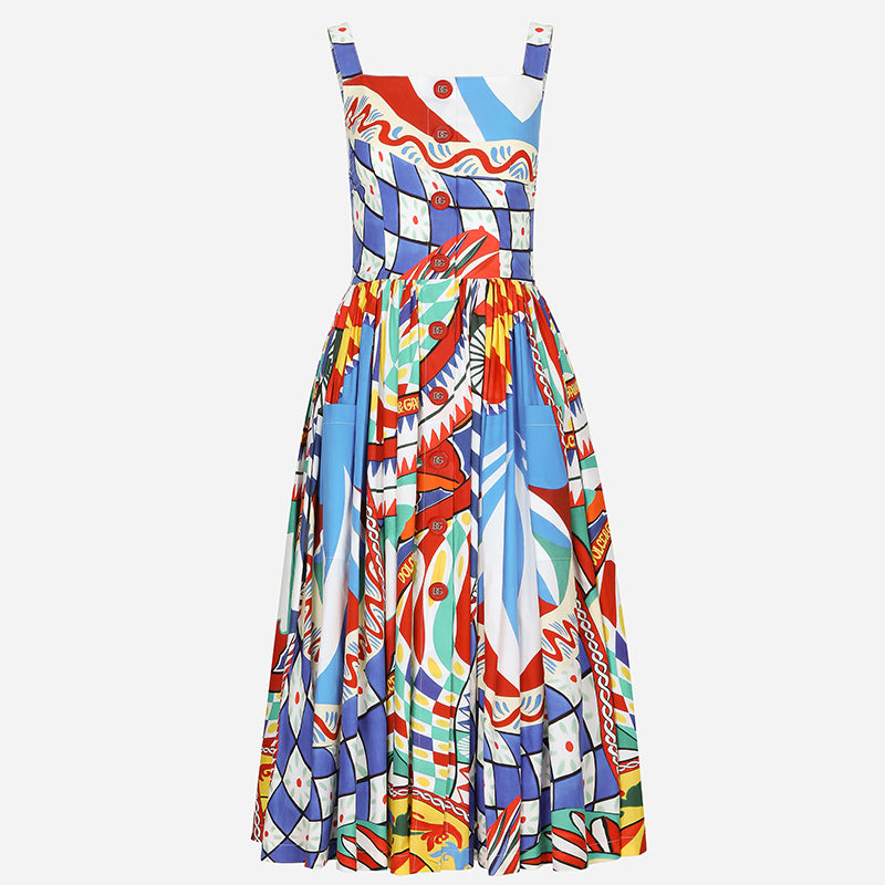 CM-DY001403 Women Casual European Style Sleeveless High Waist Slim Midi Dress