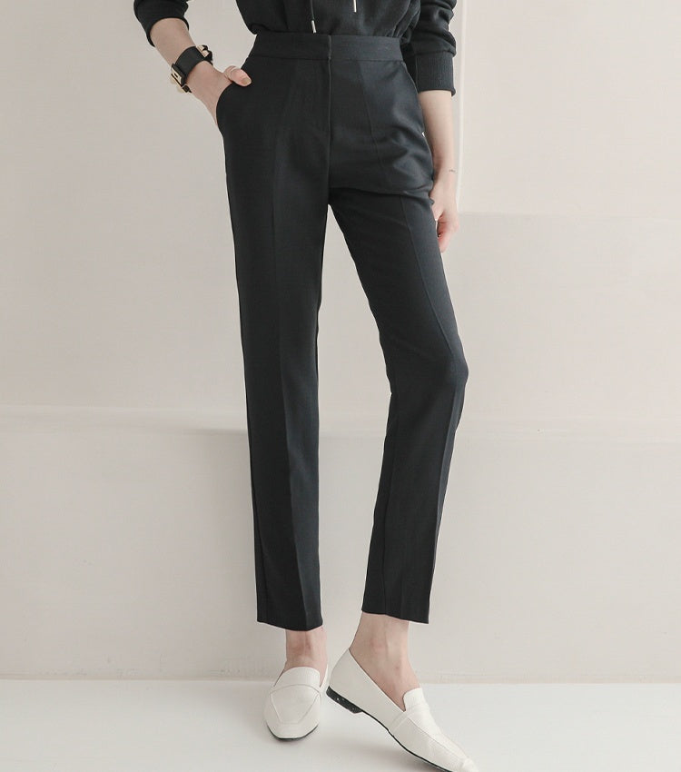 CM-SY022917 Women Elegant Seoul Style Long Sleeve Blazer With High Waist Suit Pants - Set