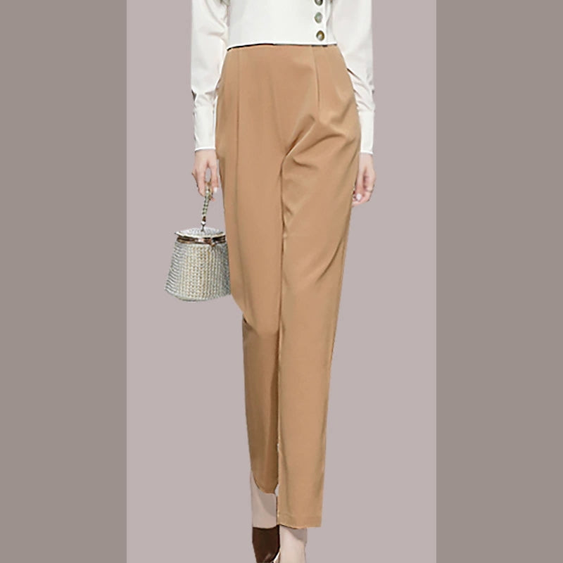 CM-SY024029 Women Elegant European Style Collar Neckline Long Sleeve With Long Pants - Set