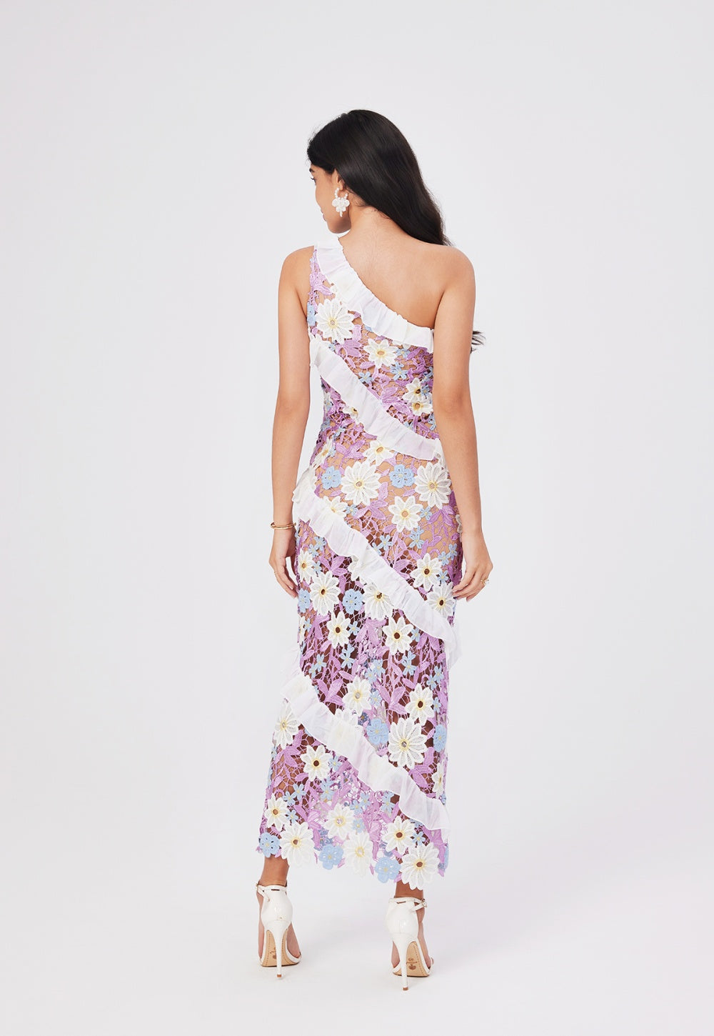 CM-DY047154 Women Trendy Bohemian Style Embroidered Oblique Collar One Shoulder Slim Long Dress (Available in 2 colors)