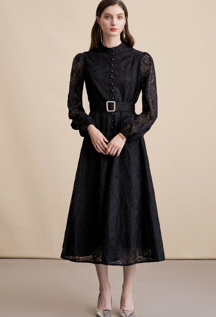 sachin and babi light blue dress CM-DY054194 Women Elegant European Style Lace Embroidery Stand Collar –  Carry Me PH