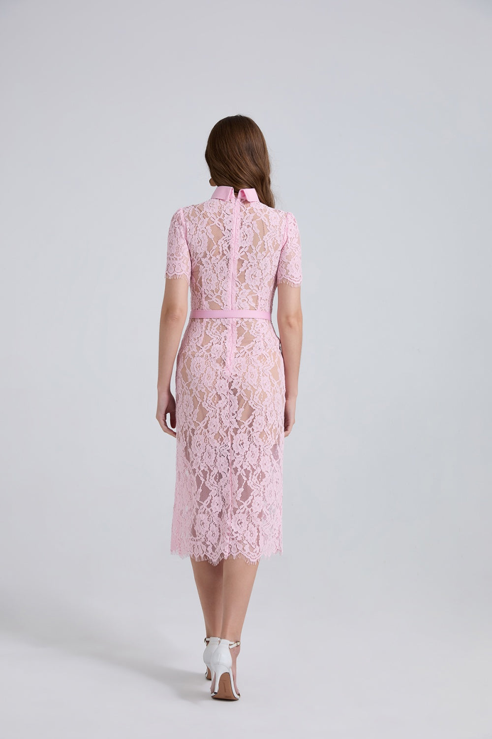 CM-DY067062 Women Elegant European Style Stand Collar Short Sleeve High Waist Mid-Length Dress (Available in 4 colors)