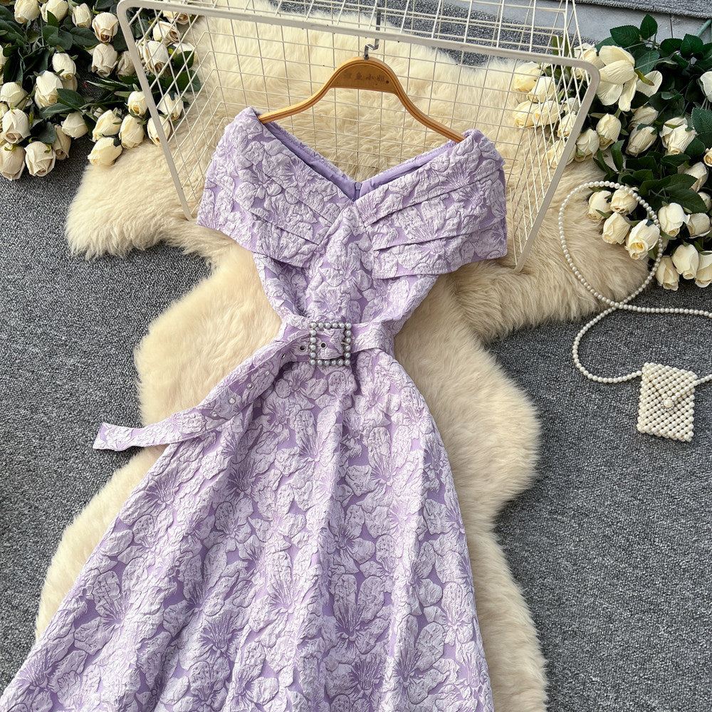 CM-DY067762 Women Elegant Seoul Style V-Neck Sleeveless High Waist Belted Long Dress (Available in 4 colors)