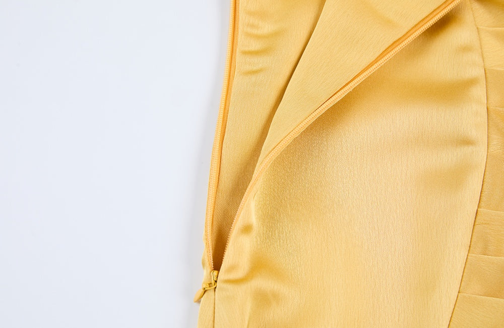 CM-DY068238 Women Elegant European Style Satin Sleeveless Fold Clipping Medium Waist Sheath Dress (Available in 3 colors)