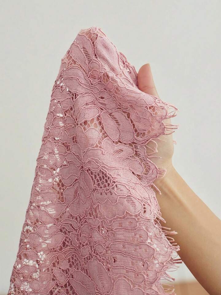 CM-TS636795 Women Elegant Seoul Style Lace Hollow Out Shirt Collar Short Sleeve Blouse - Pink