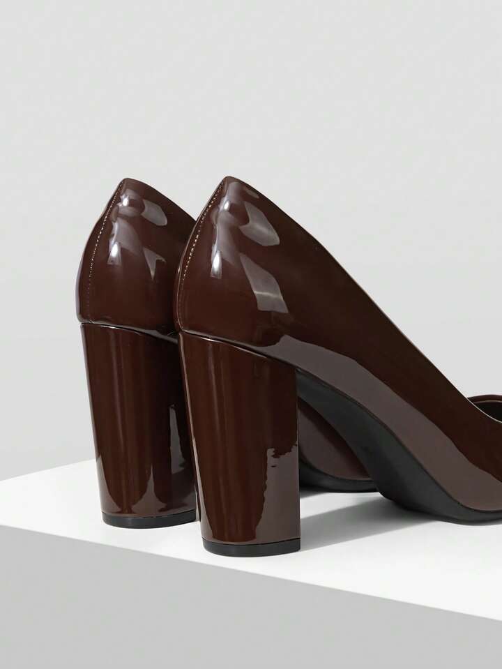 CM-SHS769795 Women Trendy Seoul Style Pointed Toe High Heels - Coffee Brown