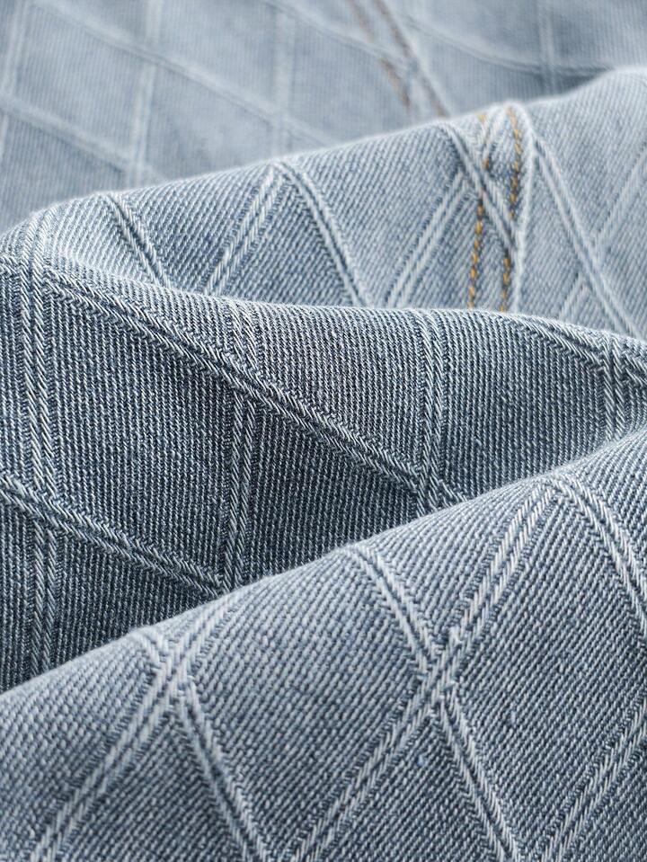 CM-BS778499 Women Casual Seoul Style Mid Waist Loose Fit Pocketed Wide Leg Jeans - Blue