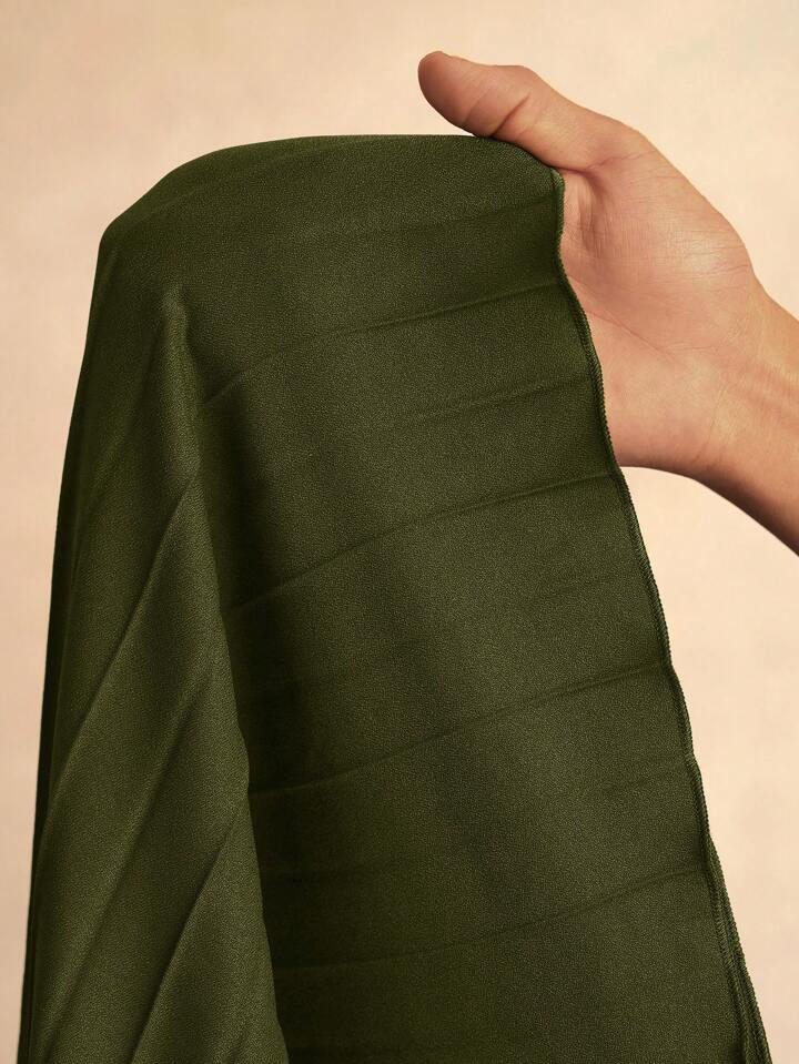 CM-BS898629 Women Elegant Seoul Style Elastic Waist Pleated Extra-Long Wide-Leg Pants - Army Green