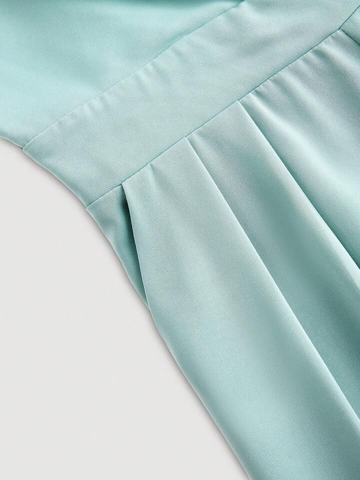 CM-JS227971 Women Elegant Seoul Style V-Neck Spaghetti Straps High Waist Jumpsuit - Mint Green