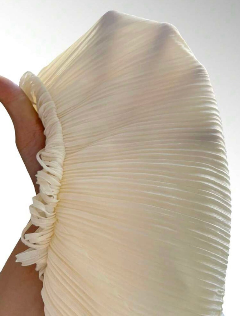 CM-BS377751 Women Elegant Seoul Style Solid Layered Fringe Trim Skirt - Beige