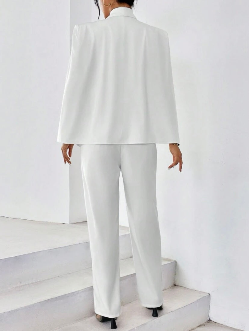 CM-JS279377 Women Elegant Seoul Style Cloak Sleeve Shawl Collar Cloak Sleeve Jumpsuit