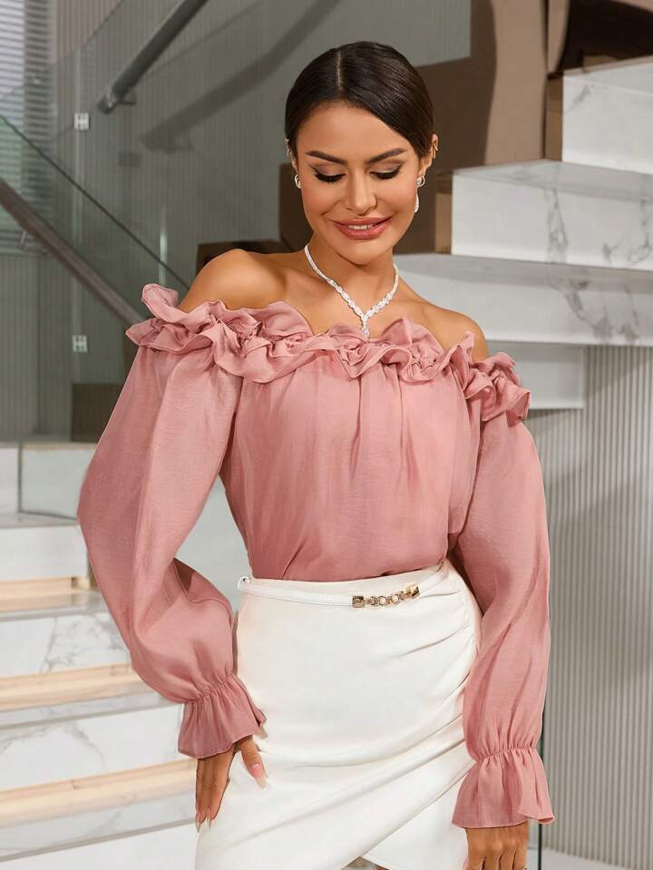 Neckline Shoulder Tops Types CM-TS240898 Women Elegant Seoul Style