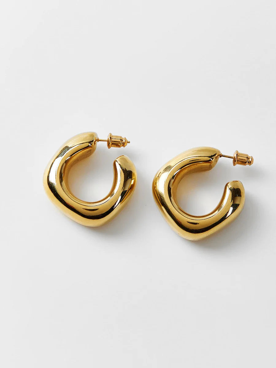 CM-AXS368186 Women Trendy Seoul Style Premium Minimalist Hoop Earrings