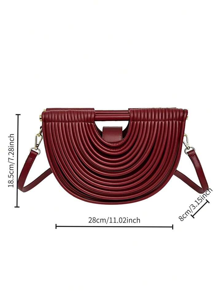 CM-BGS633359 Women Trendy Seoul Style Noodle-Shaped Dumpling Style Crossbody Shoulder Bag - Red