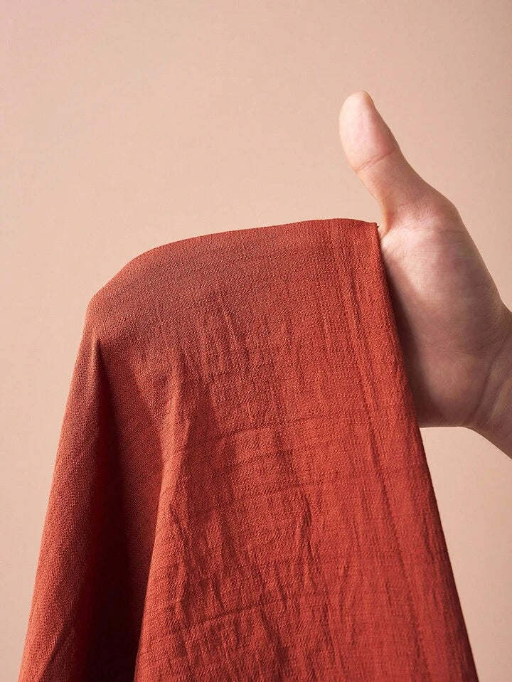 CM-JS104617 Women Trendy Bohemian Style V-Neck Sleeveless Waist Pleated Wide-Leg Jumpsuit - Rust Brown