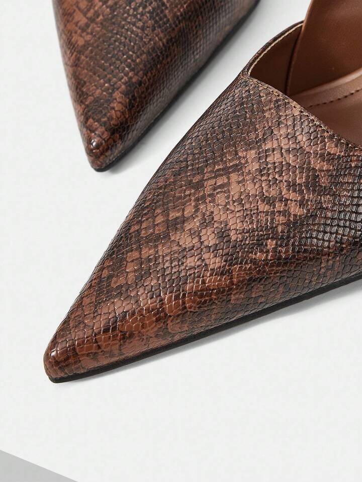 CM-SHS495318 Women Trendy Seoul Style Pointed Toe High Heel Shoes - Coffee Brown