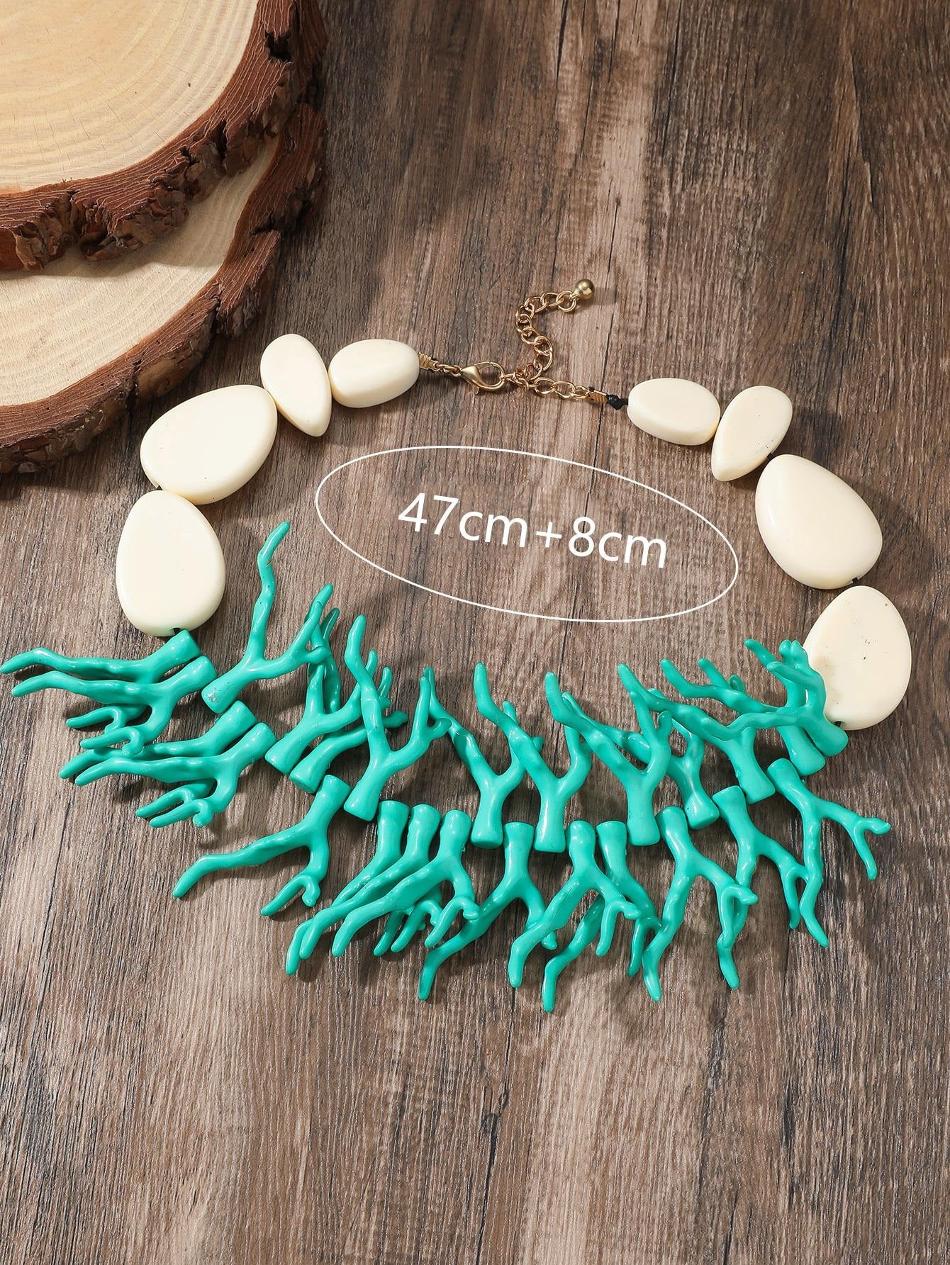 CM-AXS699947 Women Trendy Seoul Style Antler Decor Bib Necklace