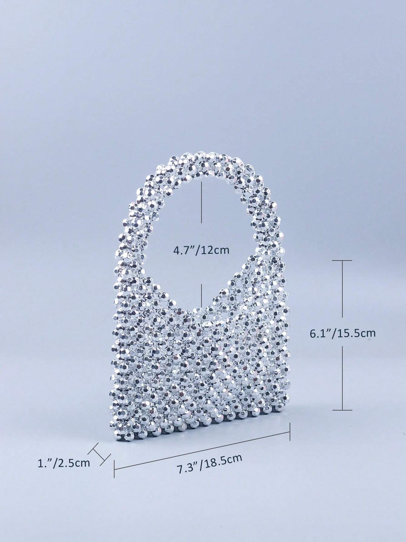 CM-BGS704613 Women Trendy Seoul Style Mini Beaded Design Satchel Bag