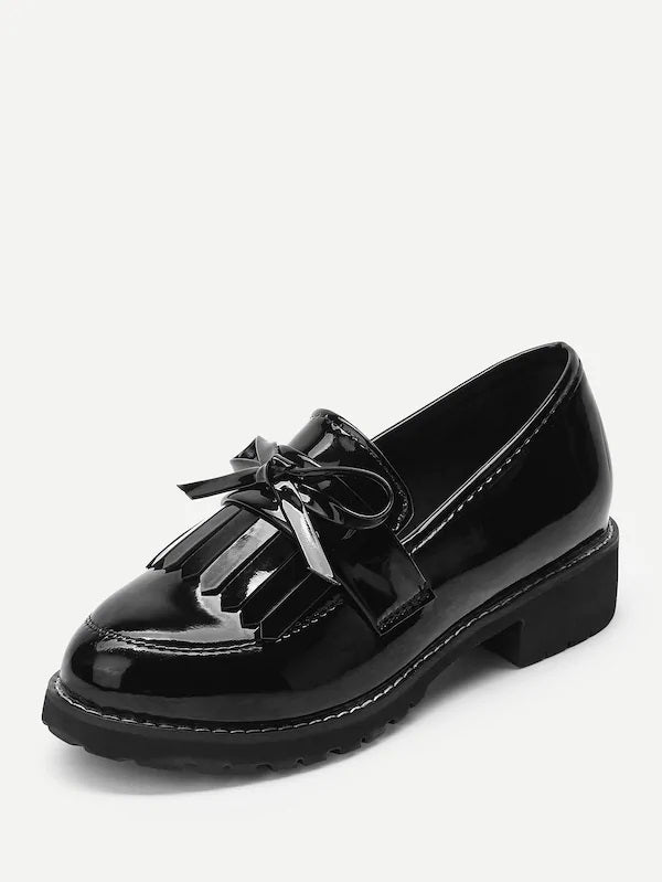 CM-SHS204702 Women Elegant Seoul Style Bow Tie Pointed Toe Flats - Black