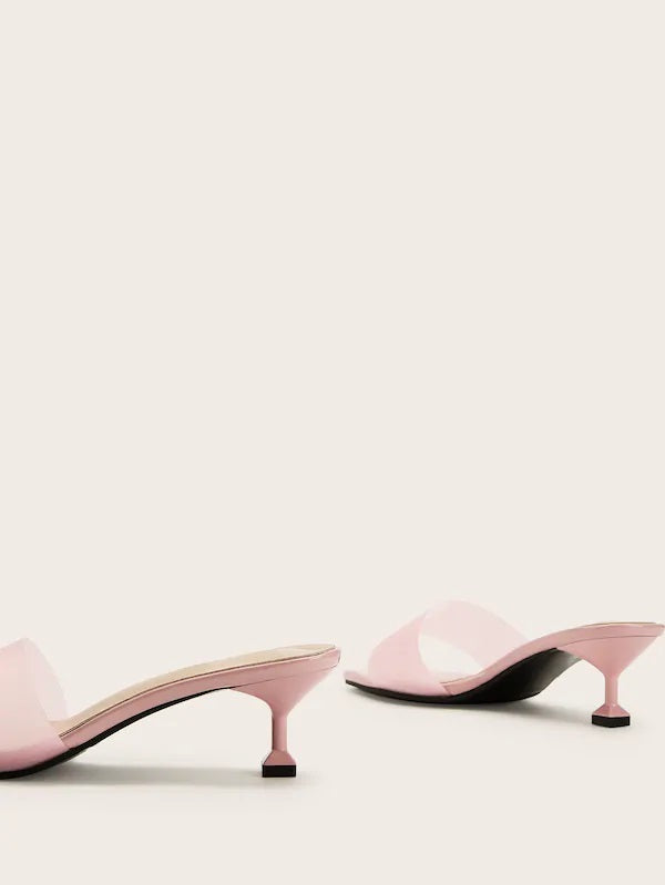 CM-SHS426920 Women Casual Seoul Style Open Toe Kitten Heels - Pink